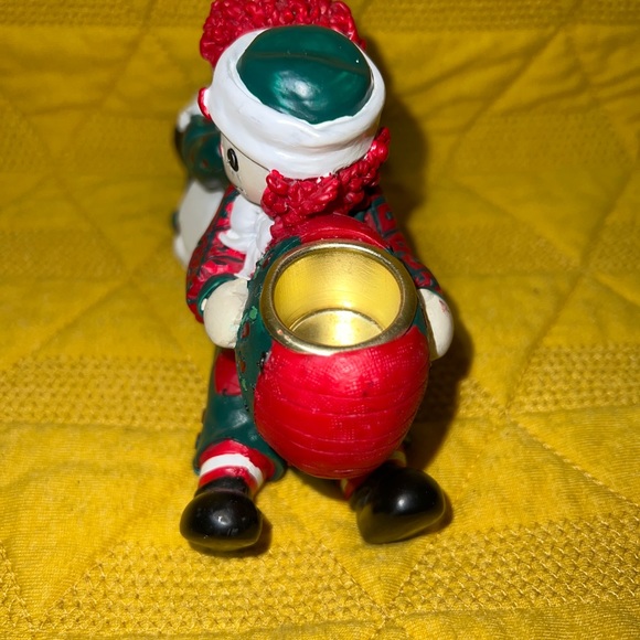 Raggedy Ann & Andy Christmas Candle Holder 1998 Pair - Picture 5 of 7